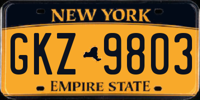 NY license plate GKZ9803