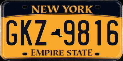 NY license plate GKZ9816