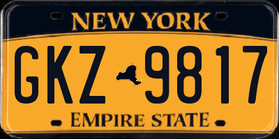 NY license plate GKZ9817