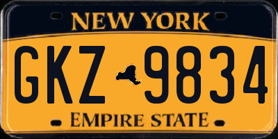 NY license plate GKZ9834