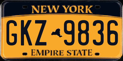 NY license plate GKZ9836