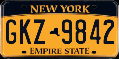 NY license plate GKZ9842