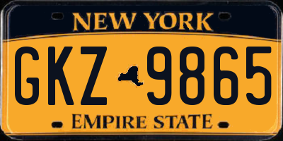 NY license plate GKZ9865