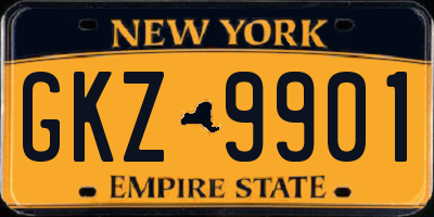 NY license plate GKZ9901