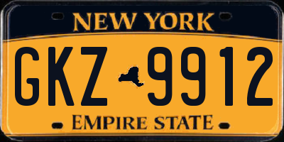 NY license plate GKZ9912