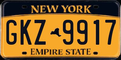 NY license plate GKZ9917