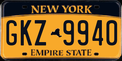 NY license plate GKZ9940