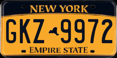 NY license plate GKZ9972
