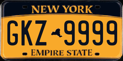 NY license plate GKZ9999