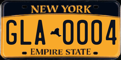 NY license plate GLA0004