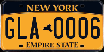 NY license plate GLA0006