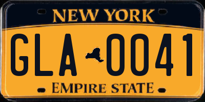 NY license plate GLA0041