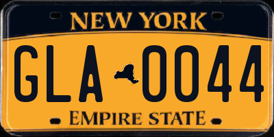 NY license plate GLA0044