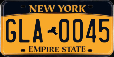 NY license plate GLA0045