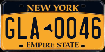 NY license plate GLA0046