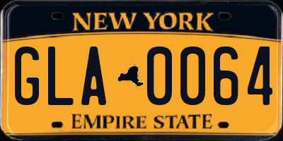 NY license plate GLA0064