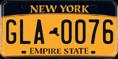 NY license plate GLA0076