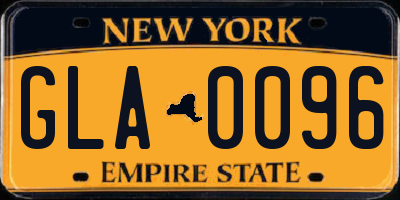 NY license plate GLA0096