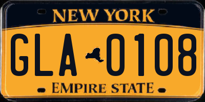 NY license plate GLA0108