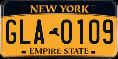 NY license plate GLA0109