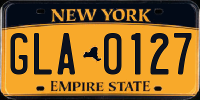 NY license plate GLA0127