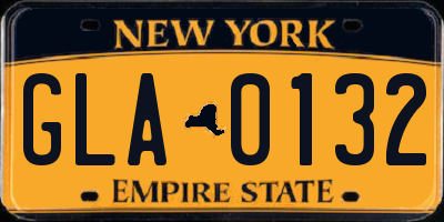 NY license plate GLA0132