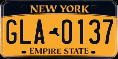 NY license plate GLA0137
