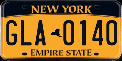 NY license plate GLA0140