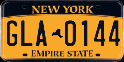 NY license plate GLA0144