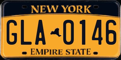 NY license plate GLA0146