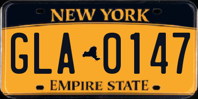 NY license plate GLA0147