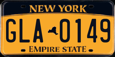 NY license plate GLA0149