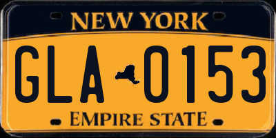 NY license plate GLA0153