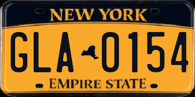 NY license plate GLA0154