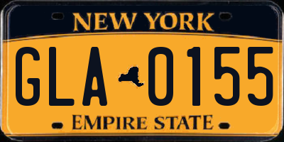 NY license plate GLA0155