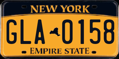 NY license plate GLA0158