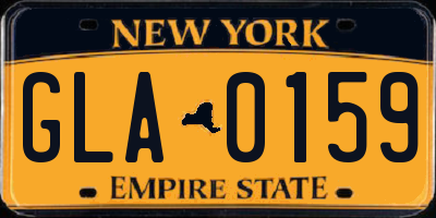 NY license plate GLA0159