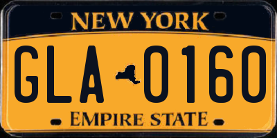 NY license plate GLA0160