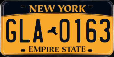 NY license plate GLA0163