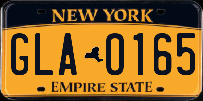 NY license plate GLA0165