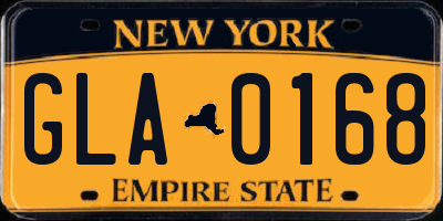 NY license plate GLA0168