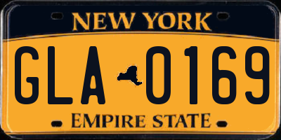 NY license plate GLA0169