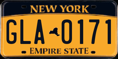 NY license plate GLA0171