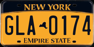 NY license plate GLA0174