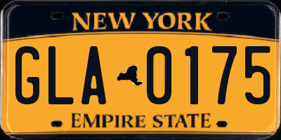 NY license plate GLA0175