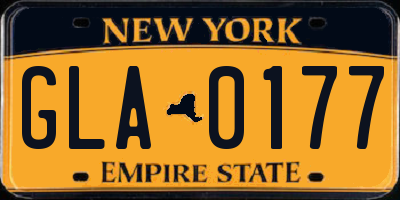 NY license plate GLA0177