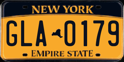NY license plate GLA0179