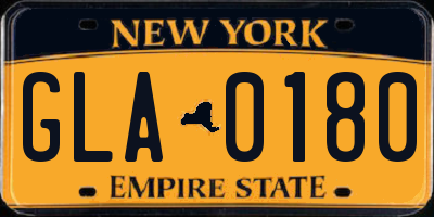 NY license plate GLA0180