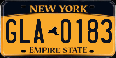 NY license plate GLA0183