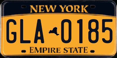NY license plate GLA0185